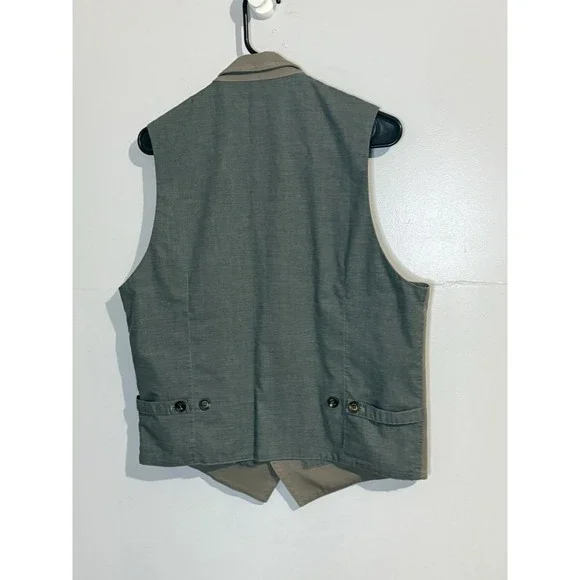 Eleventy Mens XL Taupe Brown Stretch Trim Vest